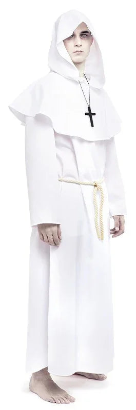 Disfraz de Monje Blanco para Hombre Monje Medieval Partilandia